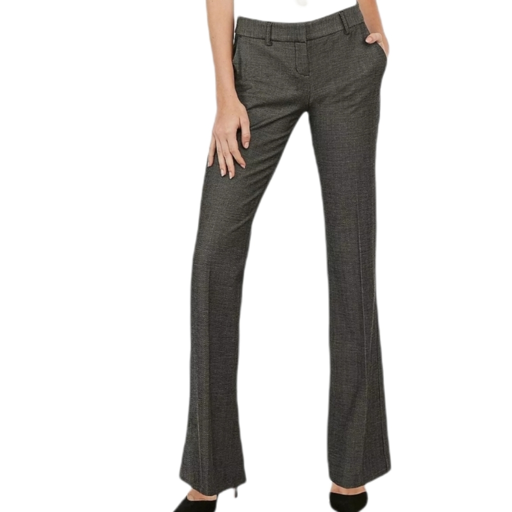 Banana Republic Heather Charcoal Trouser Flare‎ Leg Dress Pants Size 8P.